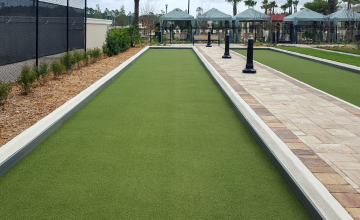Artificial Turf Bocce Court in Backyard