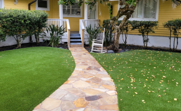 Artificial Grass Lawn Around Pool