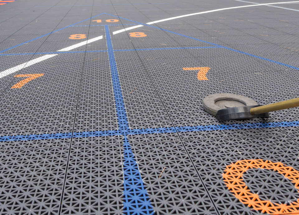 Shuffleboard Court Close-up